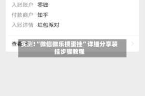 实测!“微信微乐掼蛋挂”详细分享装挂步骤教程