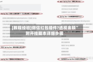 [教程经验]微信红包插件?透视金额”附开挂脚本详细步骤