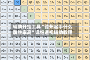 辅助开挂工具“德州起手什么牌胜率高”详细透视辅助教程