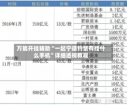万能开挂辅助“一起宁德钓蟹有挂什么手机”详细透视教程