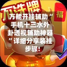 万能开挂辅助“手机十三水外卦透视辅助神器”详细分享装挂步骤!-第3张图片
