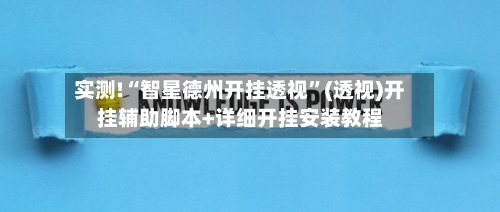 实测!“智星德州开挂透视	”(透视)开挂辅助脚本+详细开挂安装教程-第1张图片