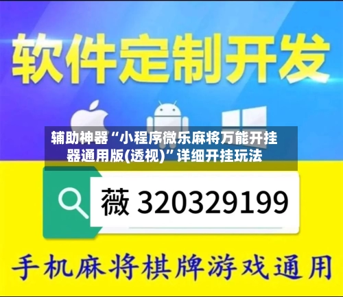辅助神器“小程序微乐麻将万能开挂器通用版(透视)”详细开挂玩法-第2张图片