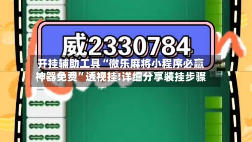 开挂辅助工具“微乐麻将小程序必赢神器免费”透视挂!详细分享装挂步骤-第3张图片