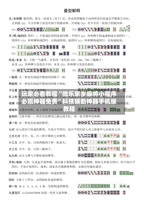 玩家必看教程“微乐家乡麻将小程序必赢神器免费	”科技辅助神器手机版教程-第1张图片
